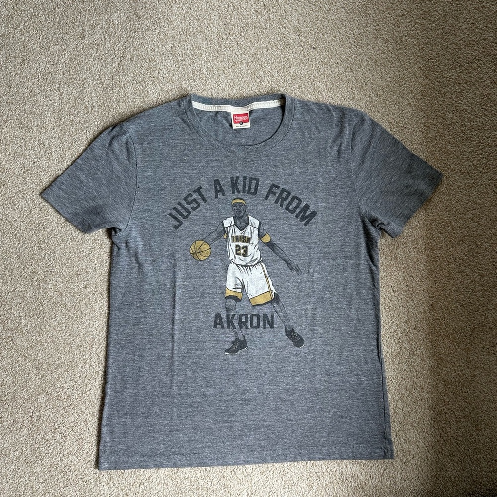 HOMAGE Gray Short Sleeve Tee with Vintage Cartoon Design